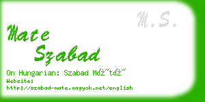 mate szabad business card